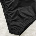 V-Neck Backless One-Piece Swimsuit in Black - LMT005-B-N