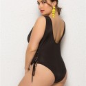 Bikini Plus Size One-Piece Swimsuit in Black - LMT009-B-O