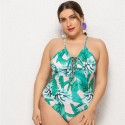 Open Back Plus Size One-Piece Swimsuit in Teal - LMT011-BL-O