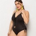 Sling Sexy Plus Size One-Piece Swimsuit in Black - LMT015-B-O