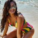 Hollow Backless Bikini One-Piece Swimsuit in Yellow and Pink - LMT016-NO2-N