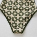 Grid Backless Sling One-Piece Swimsuit in Olive - LMT020-G-N