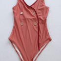Lady Backless Diving One-Piece Swimsuit in Light-Red - LMT025-LR-N