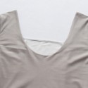 Sexy Short Sleeve Plus Size One-Piece Swimsuit in Gray - LMT034-G-O
