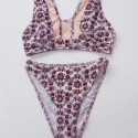 V-Neck Backless Bikini Two-Piece Swimsuit in Pink - LMT038-P-N