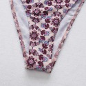 V-Neck Backless Bikini Two-Piece Swimsuit in Pink - LMT038-P-N