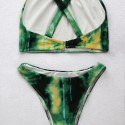 Fashion Backless Bikini Two-Piece Swimsuit in Green - LMT039-G-N