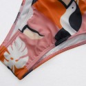 Sexy Backless Bikini Two-Piece Swimsuit with Pink Flower - LMT041-P-N