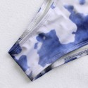 Short Sleeve Bow Tie Two-Piece Swimsuit in Blue - LMT043-B-N