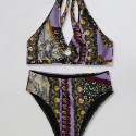 Elegant Strappy Bikini Two-Piece Swimsuit in Purple - LMT045-P-N