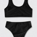 Sexy Bikini Vest Two-Piece Swimsuit in Black - LMT048-B-N
