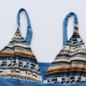 Blue Elegant Backless Two-Piece Swimsuit with Skirt - LMT052-B-N