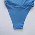 Blue Elegant Backless Two-Piece Swimsuit with Skirt - LMT052-B-N