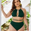 Sexy Bikini Plus Size Two-Piece Swimsuit in Green - LMT061-G-O