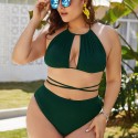Sexy Bikini Plus Size Two-Piece Swimsuit in Green - LMT061-G-O