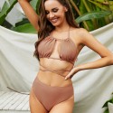 Sexy Backless Bikini Two-Piece Swimsuit in Orange-Red - LMT061-O-N