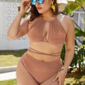 Sexy Bikini Plus Size Two-Piece Swimsuit in Orange-Red - LMT061-O-O
