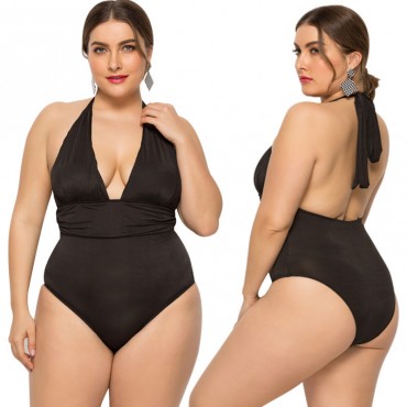 Bikini Plus Size One-Piece Swimsuit in Black