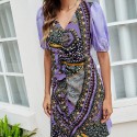 Summer Sexy V Neck Dress in Purple - LMT072-P-N
