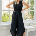 Summer V Neck High Waist Dress in Black - LMT074-B-N