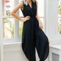 Summer V Neck High Waist Dress in Black - LMT074-B-N