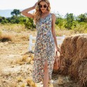 Summer Slit Beach Sling Dress in Blue and Red - LMT075-NO2-N