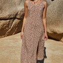 Summer Slit Beach Sling Dress in Brown - LMT075-NO3-N