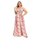 Summer Sexy Plus Size Backless Dress in Red - LMT077-R-O