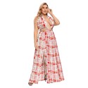 Summer Sexy Plus Size Backless Dress in Red - LMT077-R-O
