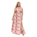 Summer Sexy Plus Size Backless Dress in Red - LMT077-R-O