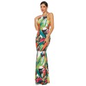 Multicolored Backless Party Long Dress - LMT080-MC-N