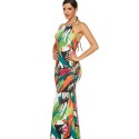 Multicolored Backless Party Long Dress - LMT080-MC-N
