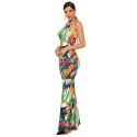 Multicolored Backless Party Long Dress - LMT080-MC-N