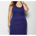 Summer Sleeveless Plus Size Long Dress in Dark-Blue - LMT081-DB-O