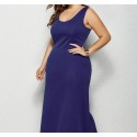 Summer Sleeveless Plus Size Long Dress in Dark-Blue - LMT081-DB-O