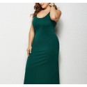 Summer Sleeveless Plus Size Long Dress in Green - LMT081-G-O