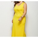 Summer Sleeveless Plus Size Long Dress in Yellow - LMT081-Y-O