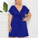 Summer Casual Plus Size Dress in Blue - LMT085-BL-O