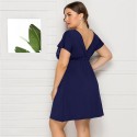 Summer Casual Plus Size Dress in Dark-Blue - LMT085-DB-O
