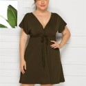 Summer Casual Plus Size Dress in Green - LMT085-G-O