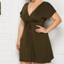 Summer Casual Plus Size Dress in Green - LMT085-G-O
