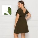 Summer Casual Plus Size Dress in Green - LMT085-G-O