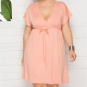 Summer Casual Plus Size Dress in Pink - LMT085-P-O
