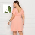 Summer Casual Plus Size Dress in Pink - LMT085-P-O