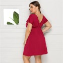 Summer Casual Plus Size Dress in Red - LMT085-R-O