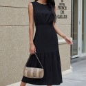 Summer Chiffon Sleeveless Dress in Black - LMT088-B-N