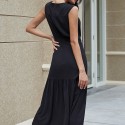 Summer Chiffon Sleeveless Dress in Black - LMT088-B-N