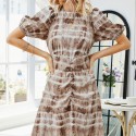 Summer Beach Vacation Slim Dress in Brown - LMT091-BR-N