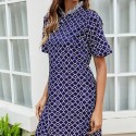 Summer Sexy Temperament Mid Sleeve Dress in Dark-Blue - LMT101-B-N