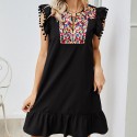 Summer Embroidered Sleeveless Casual Dress in Black - LMT105-B-N